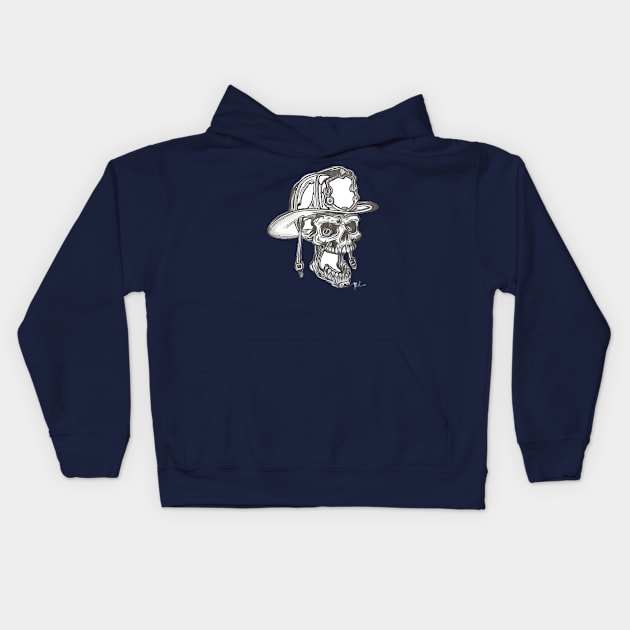 Firefighter Skull Kids Hoodie by Bosko Art Designs